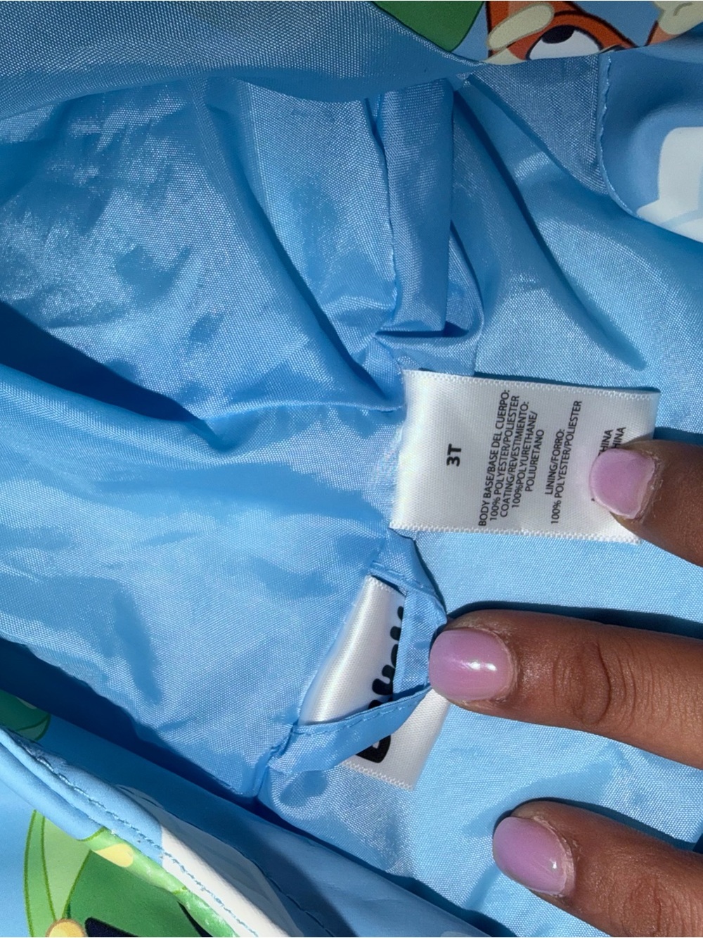 Toddler Bluey Raincoat 3t - Picture 3 of 3